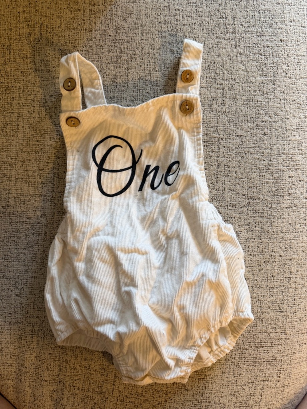 White 'One' Baby Romper